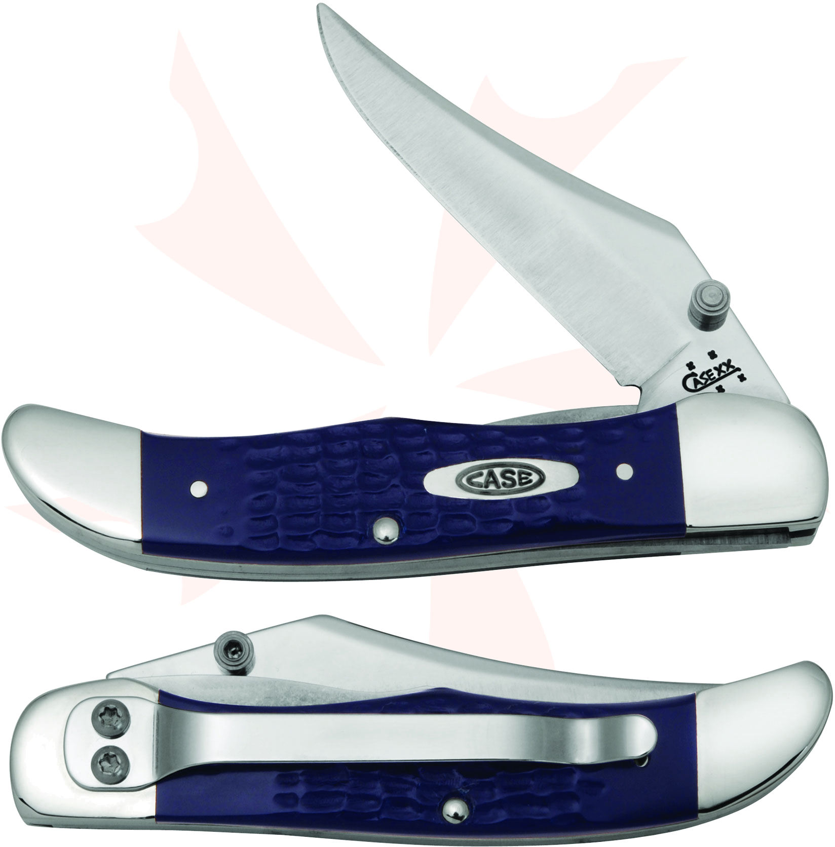 Case Navy Blue Synthetic Mid-Folding Hunter with Clip 4