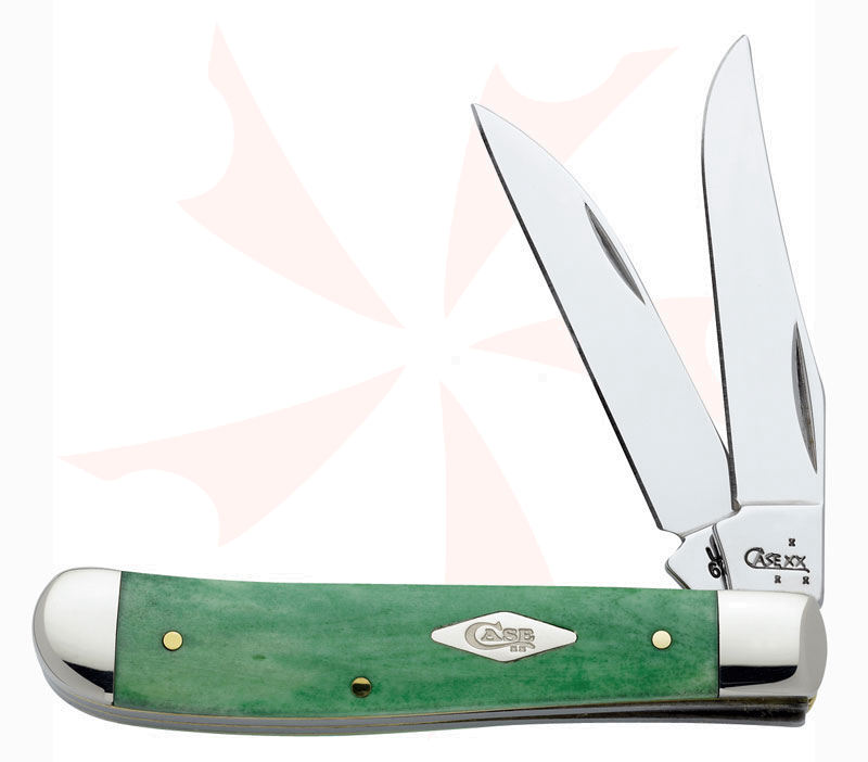 Case Wharncliffe Smooth Emerald Green Bone Mini Trapper 3-1/2