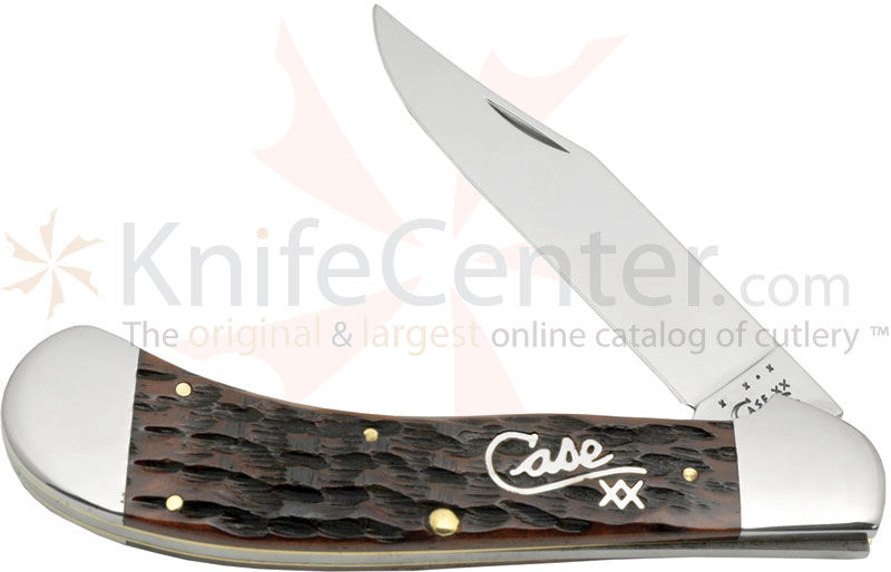 Case Silver Script Walnut Bone Large Saddlehorn 4-5/8