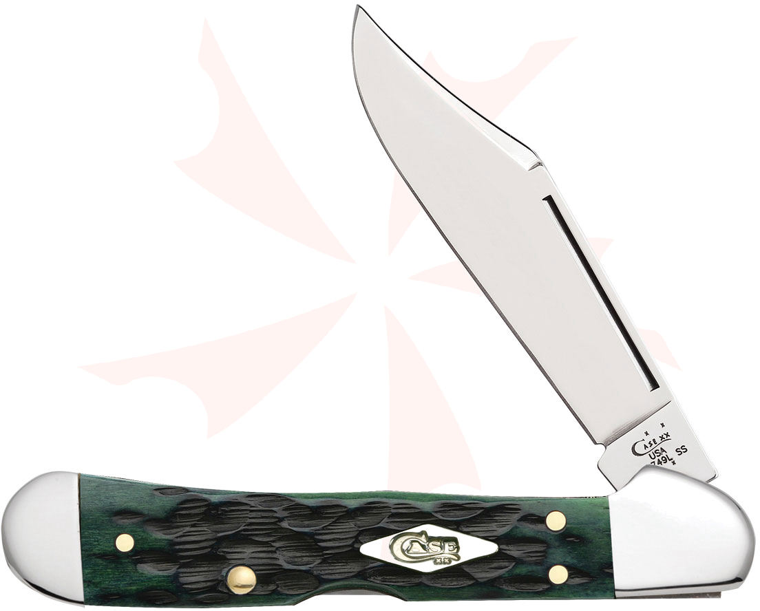Case Harvest Moon Hunter Green Bone Mini CopperLock 3-5/8