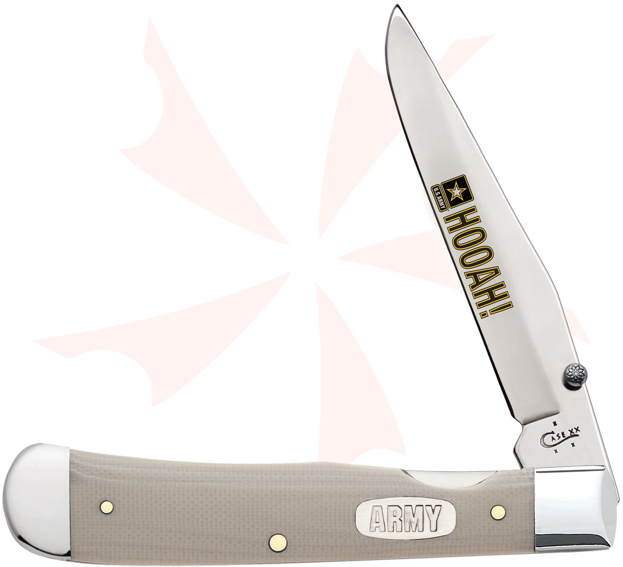 プライマリーカバー　Kモデル　K model xlch アイアン Case US Army Embellished Tan G10 TrapperLock with Clip 4.125