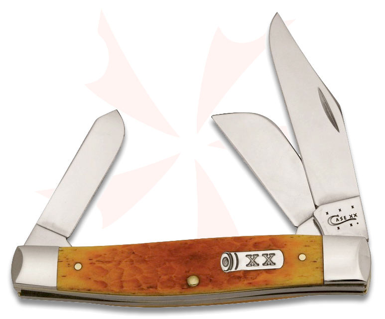 Case Persimmon Orange Bone Large Stockman 4-1/4