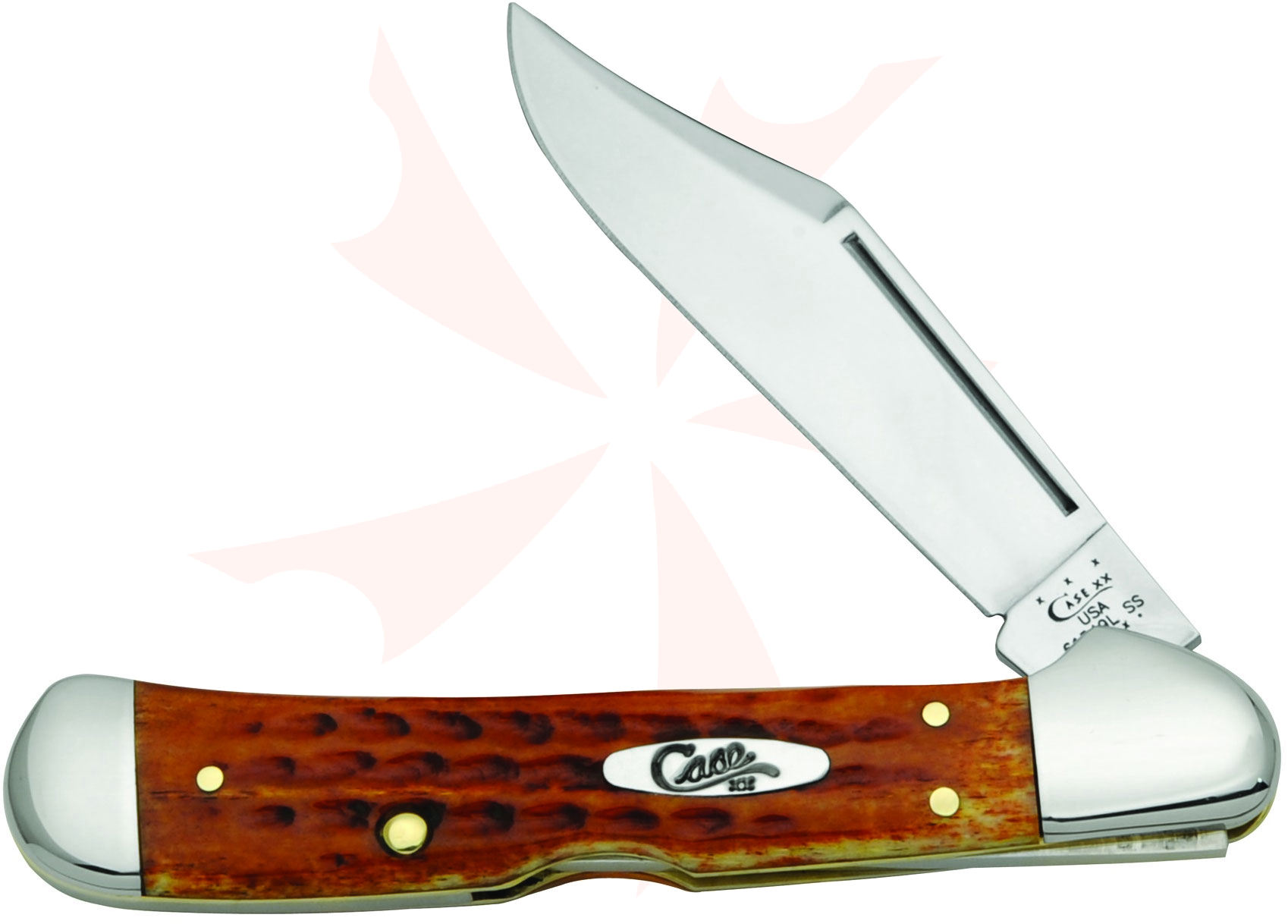 Case Pocket Worn Harvest Orange Bone CopperLock 4-1/4