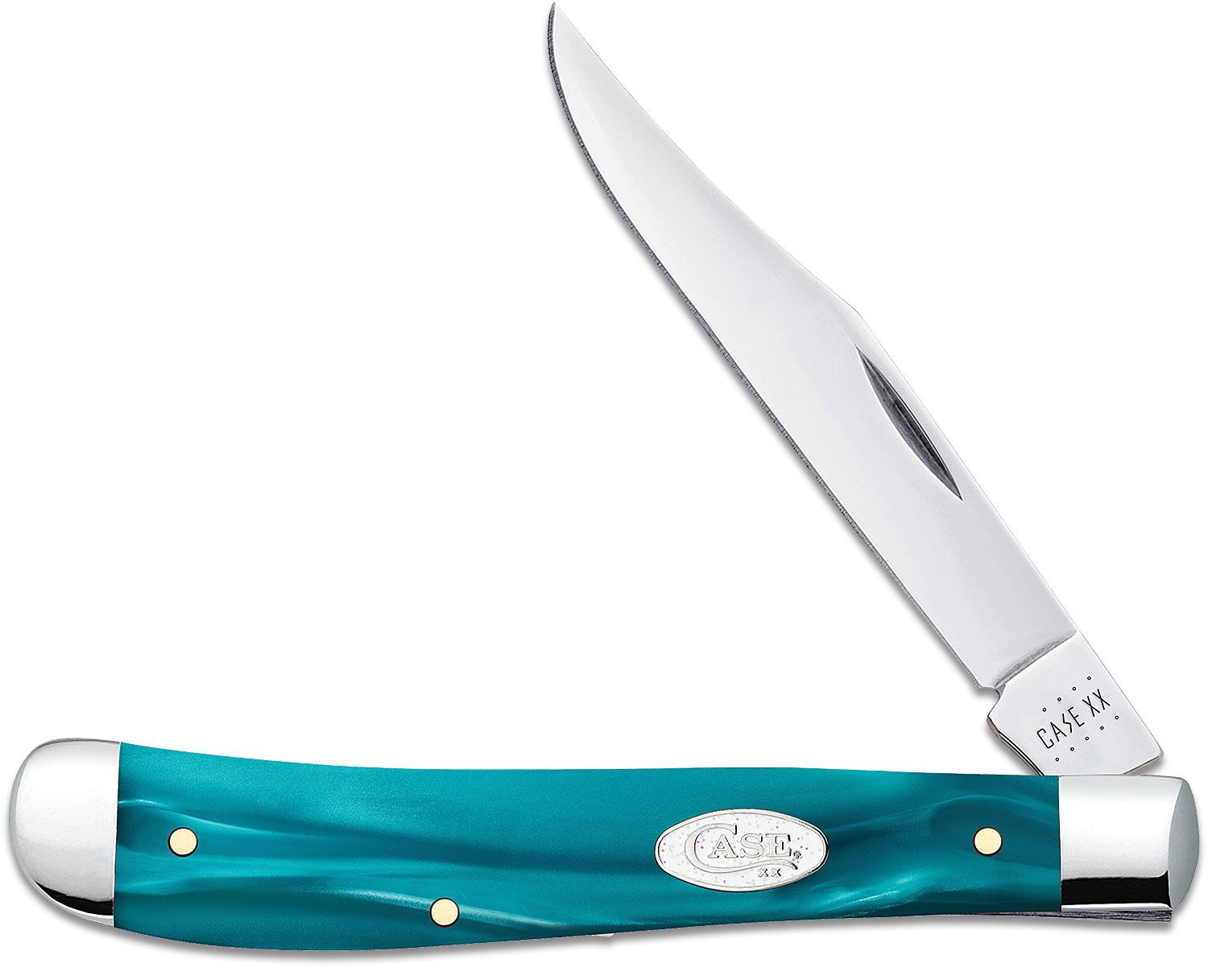 Case SparXX Smooth Aqua Kirinite Slimline Trapper Pocket Knife 