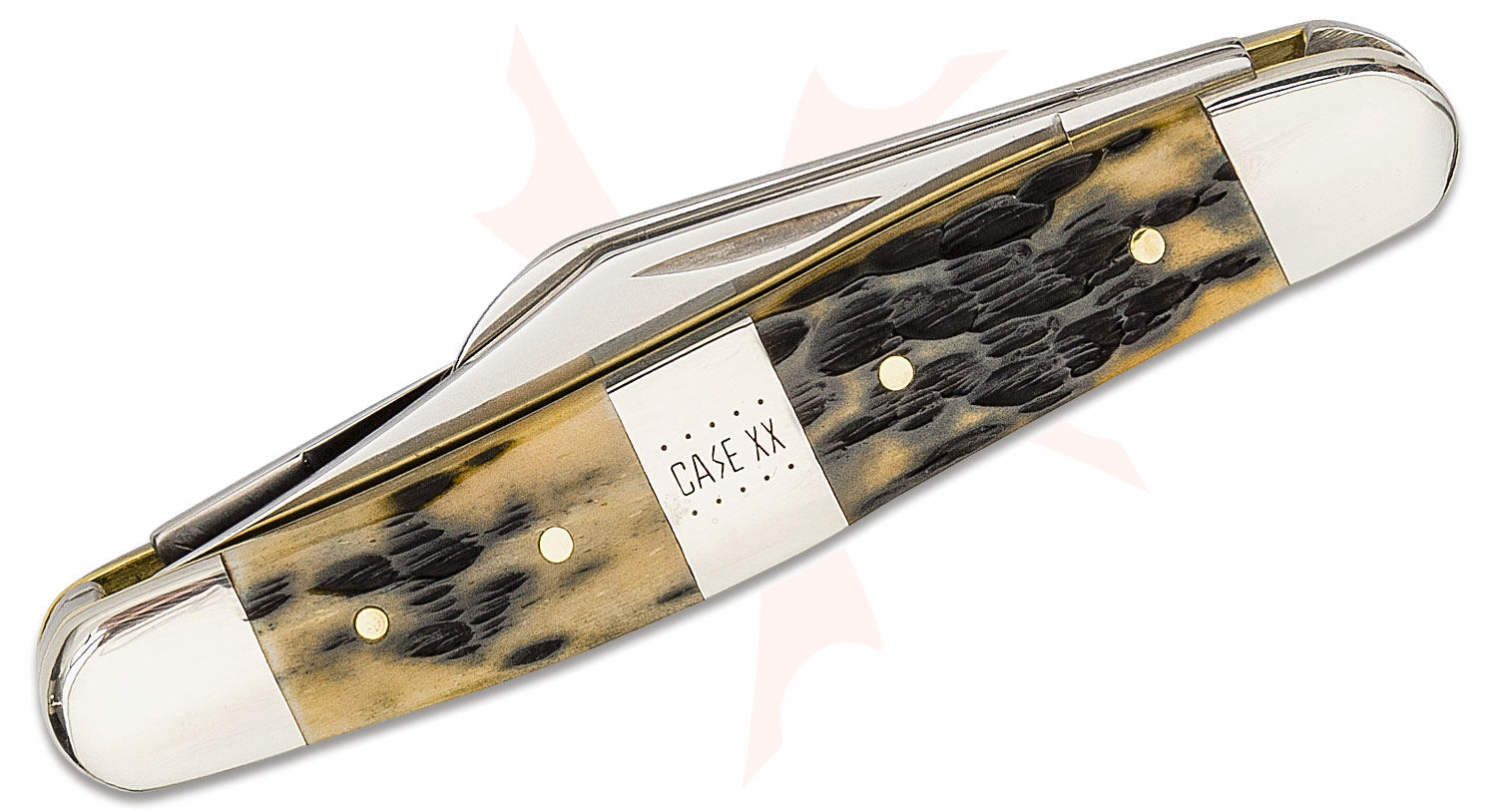 Case Peach Seed Jig Olive Green Bone Handle Large Stockman 3.875