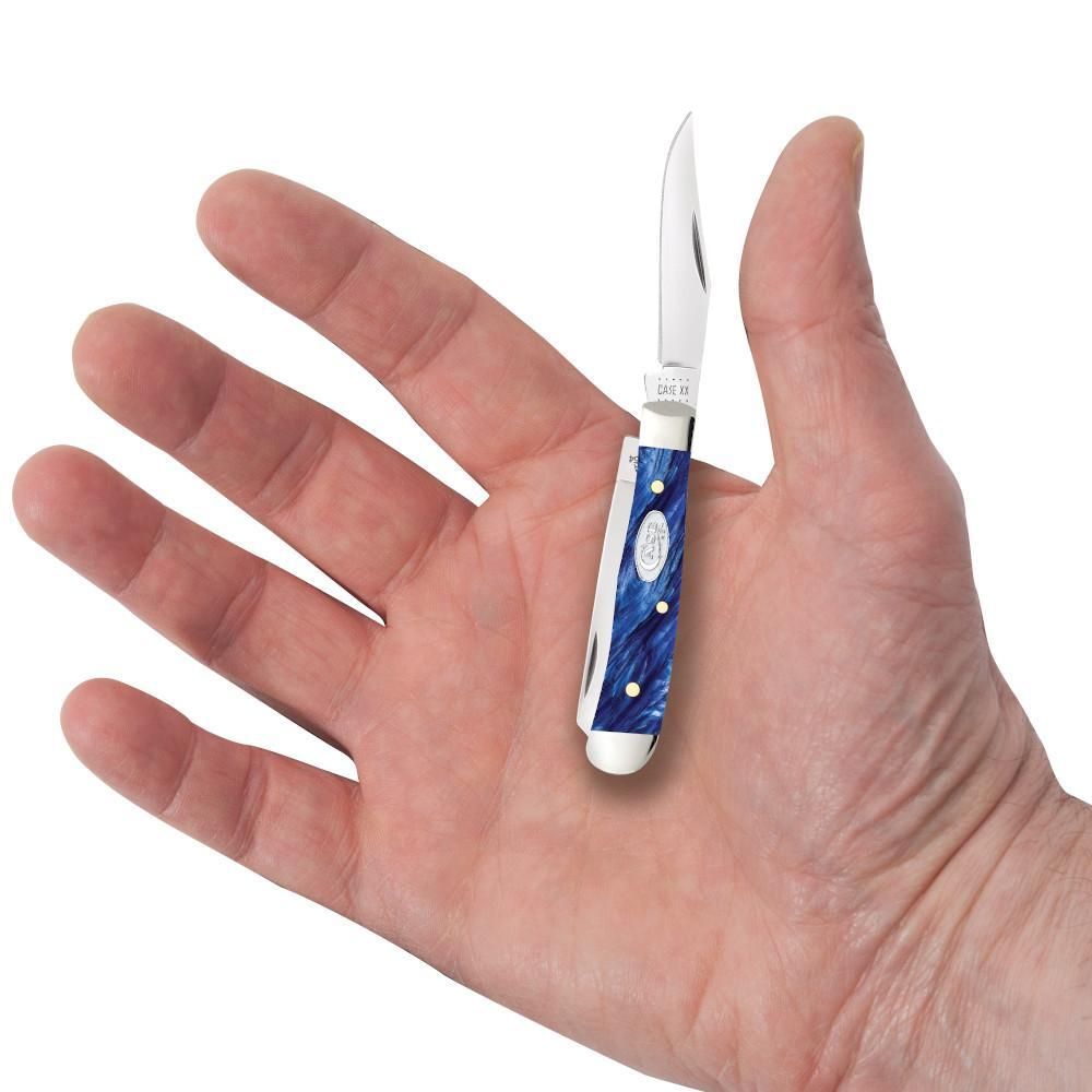 Case SparXX Smooth Blue Pearl Kirinite Tiny Trapper Pocket Knife