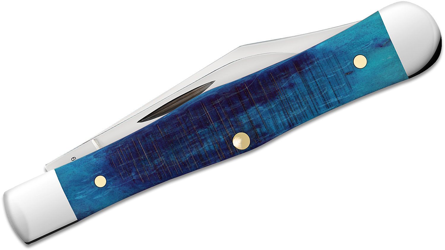 Case Sawcut Jigged Caribbean Blue Bone Small Swell Center Jack 3 Closed  (6225 1/2 SS) - KnifeCenter - 25587