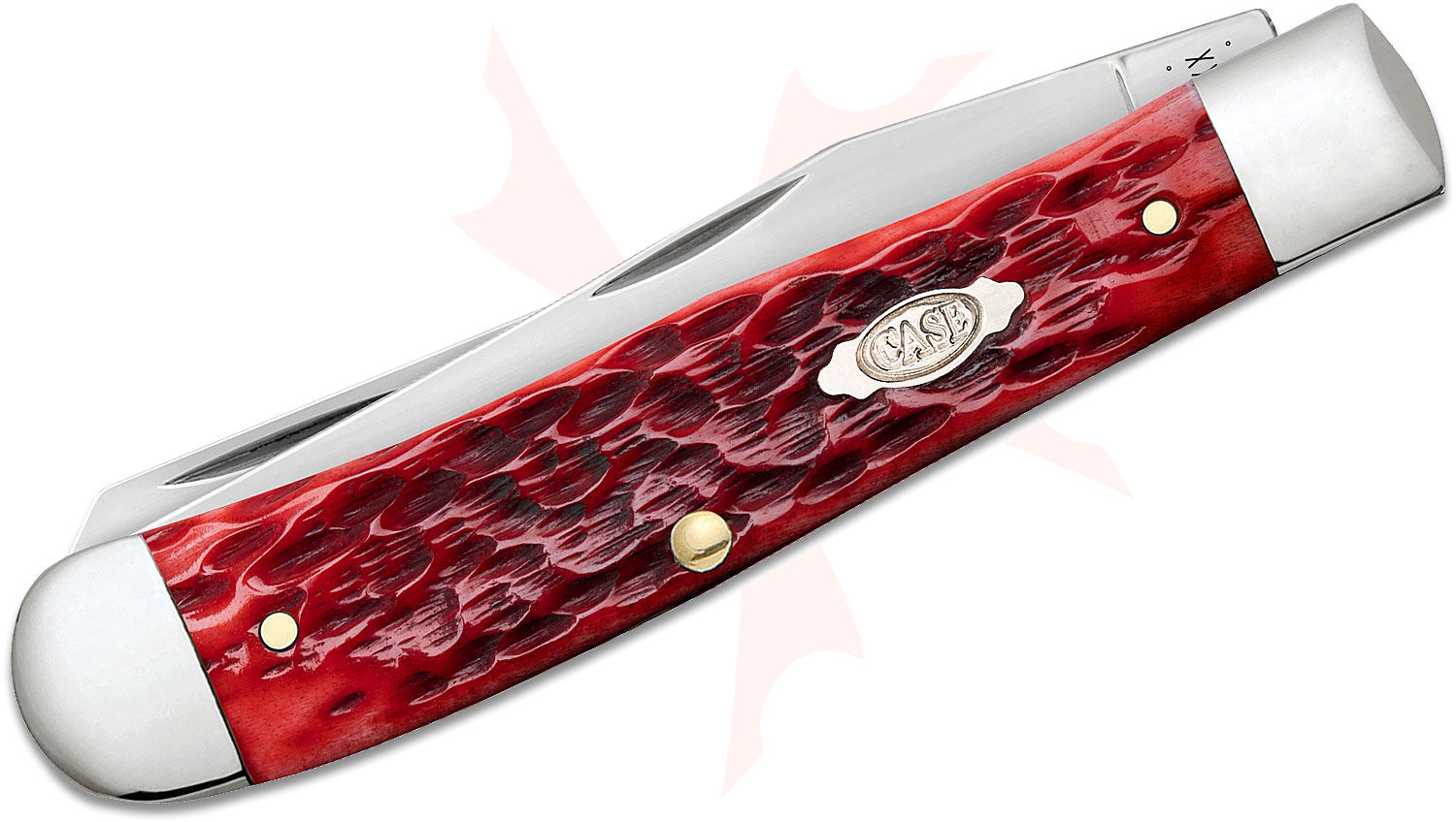 Case Peach Seed Jig Dark Red Bone Trapper 4.13