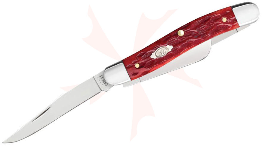 Case Peach Seed Jig Dark Red Bone Medium Stockman 3.63