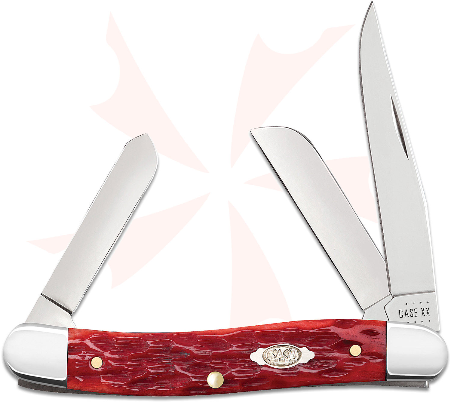 Case Peach Seed Jig Dark Red Bone Medium Stockman 3.63