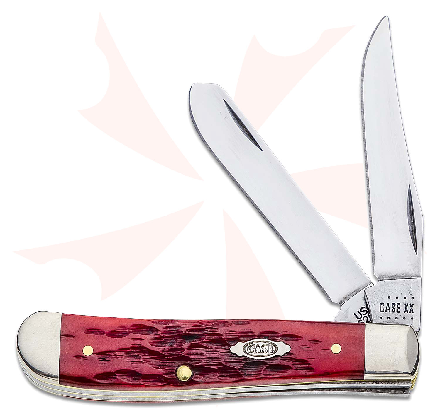 Case Peach Seed Jig Dark Red Bone Mini Trapper 3.5