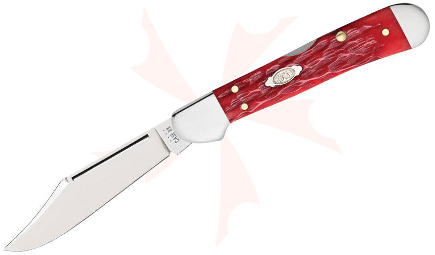 Case Peach Seed Jig Dark Red Bone Mini CopperLock 3.63
