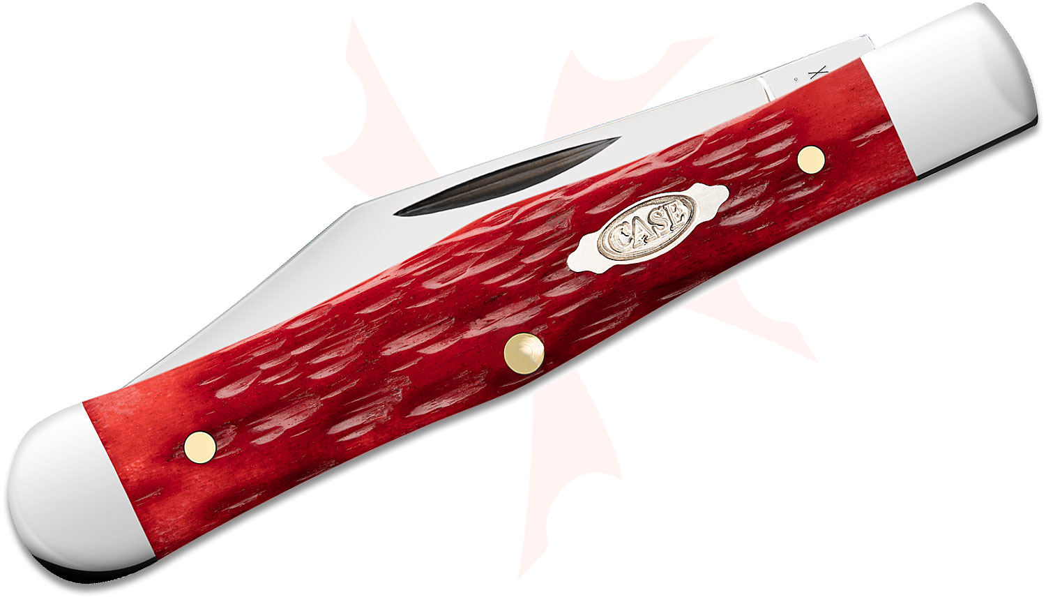 Case Peach Seed Jig Dark Red Bone Small Swell Center Jack 3