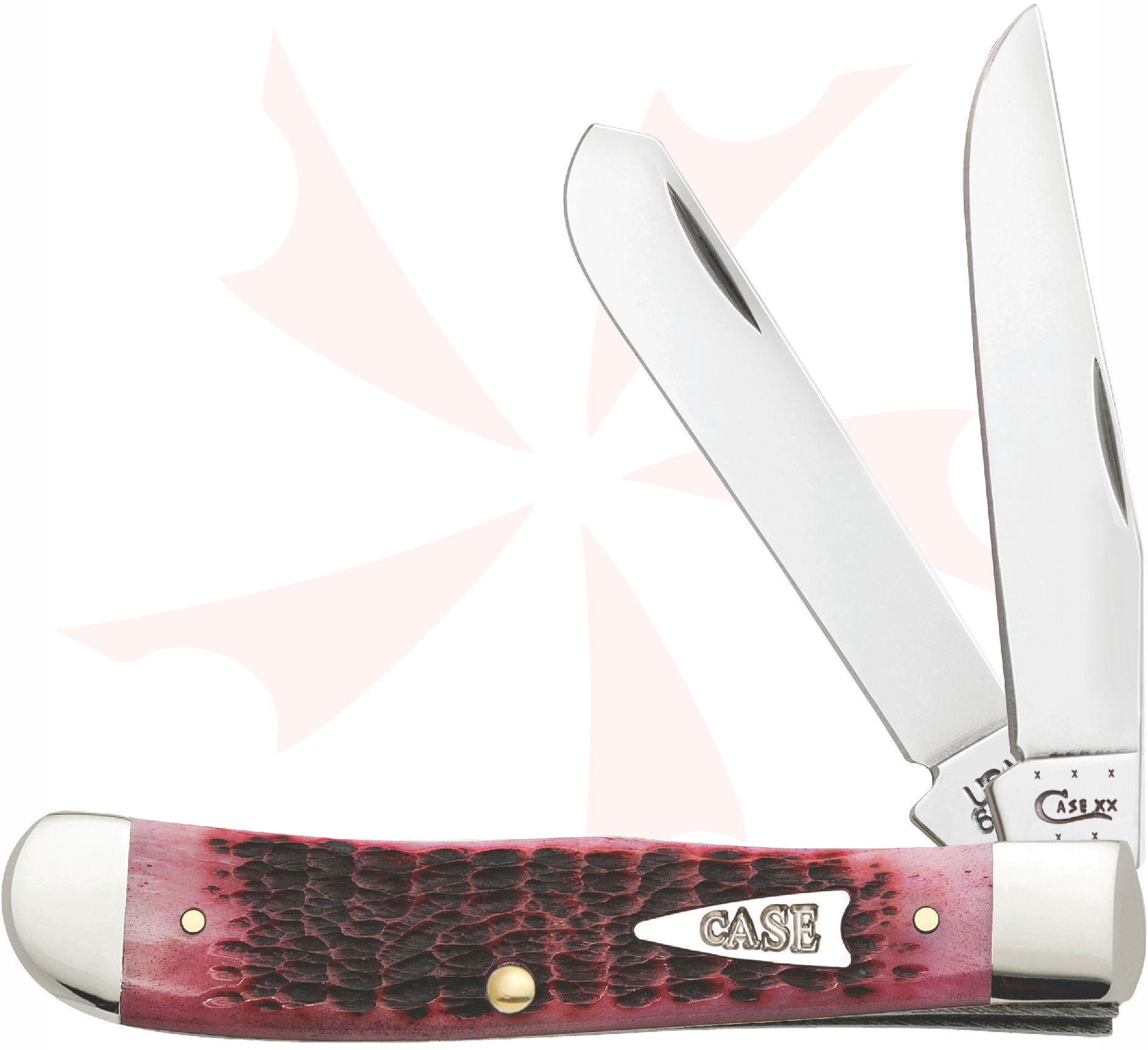 Case Rogers Jigged Raspberry Bone Trapper 4-1/8