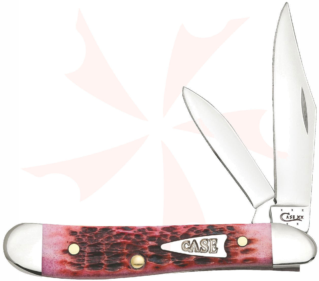 Case Rogers Jigged Raspberry Bone Peanut 2-7/8