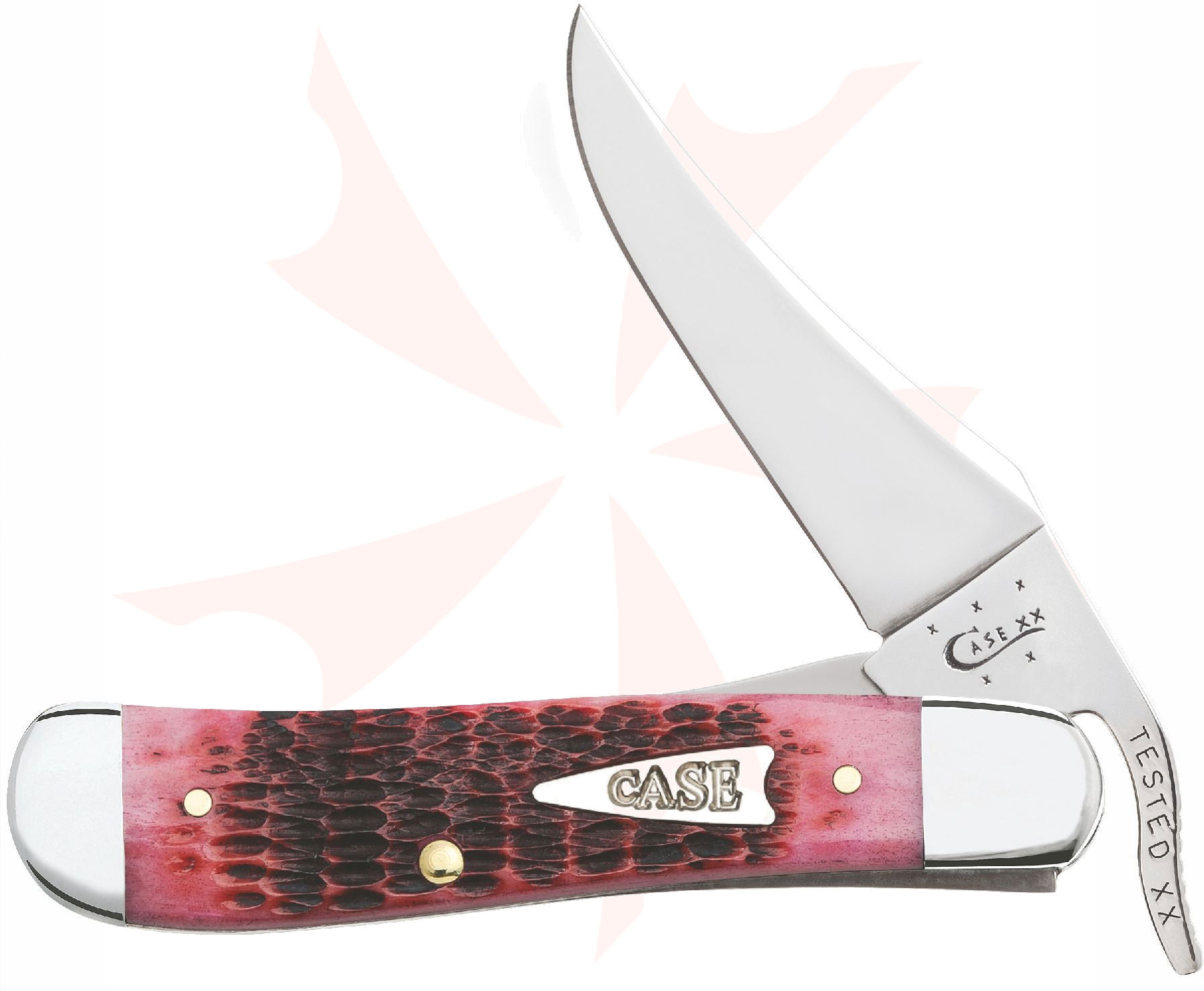 Case Rogers Jigged Raspberry Bone RussLock 4-1/4