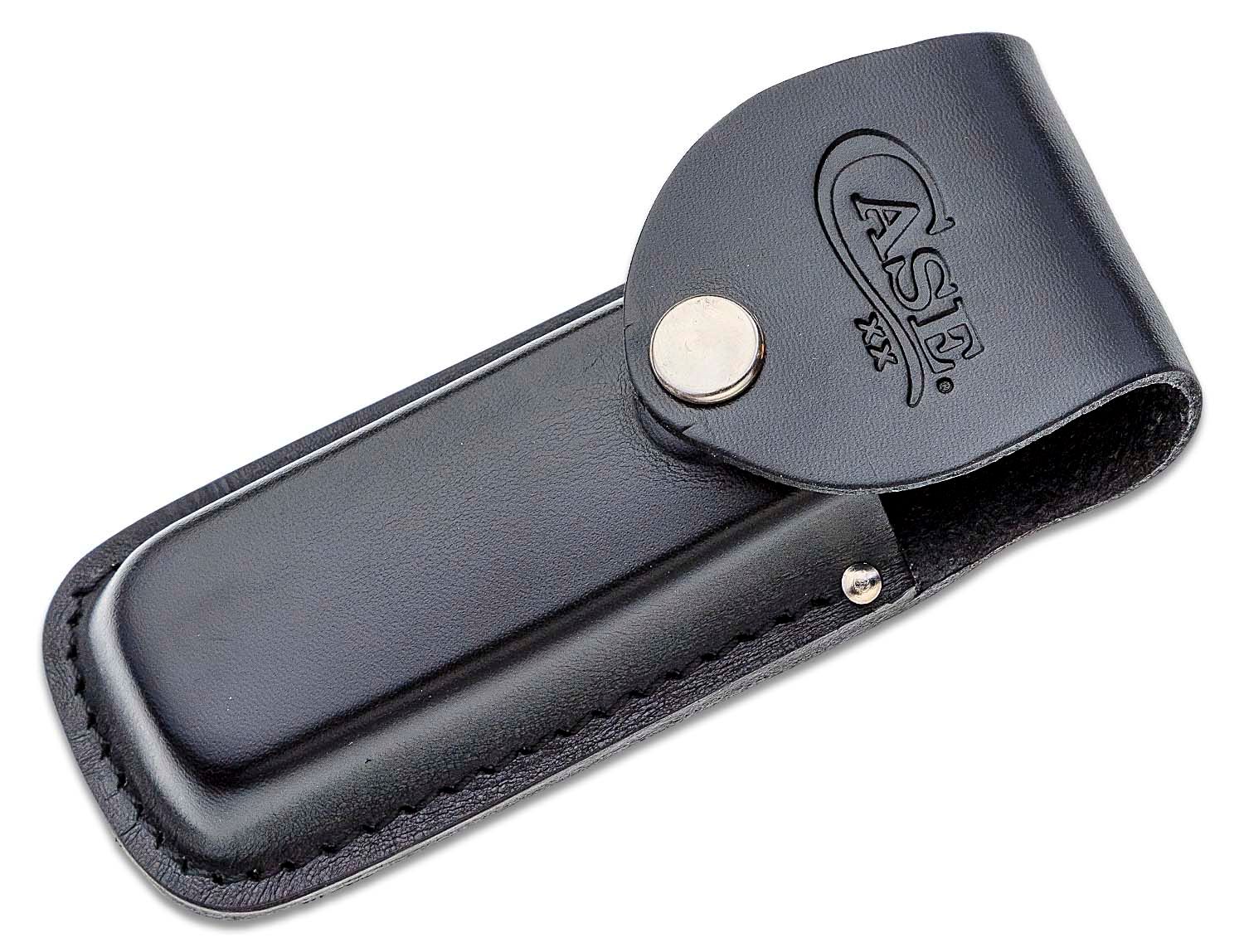 Case Large Embossed Black Leather Sheath - KnifeCenter - 52235