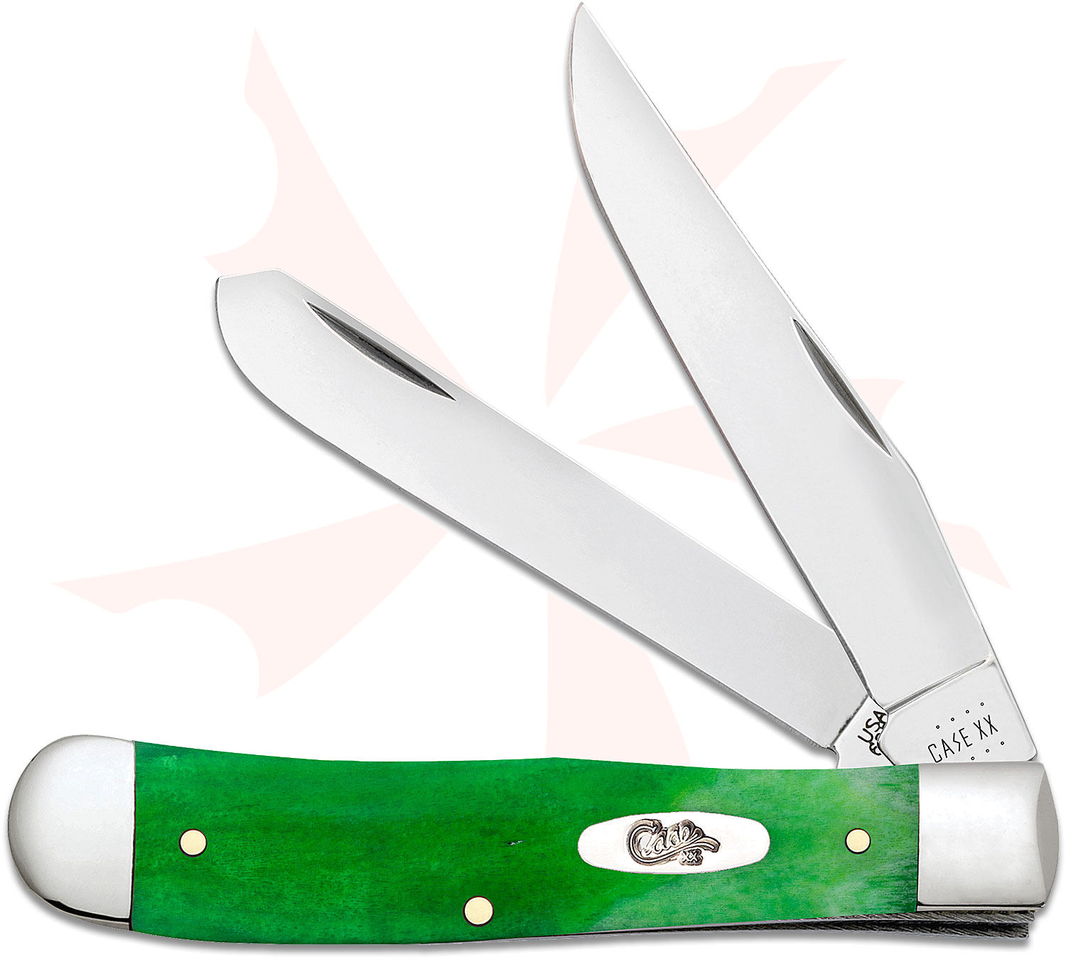 Case Smooth Brilliant Green Bone Trapper Pocket Knife 4.13" Closed (6254 SS) KnifeCenter