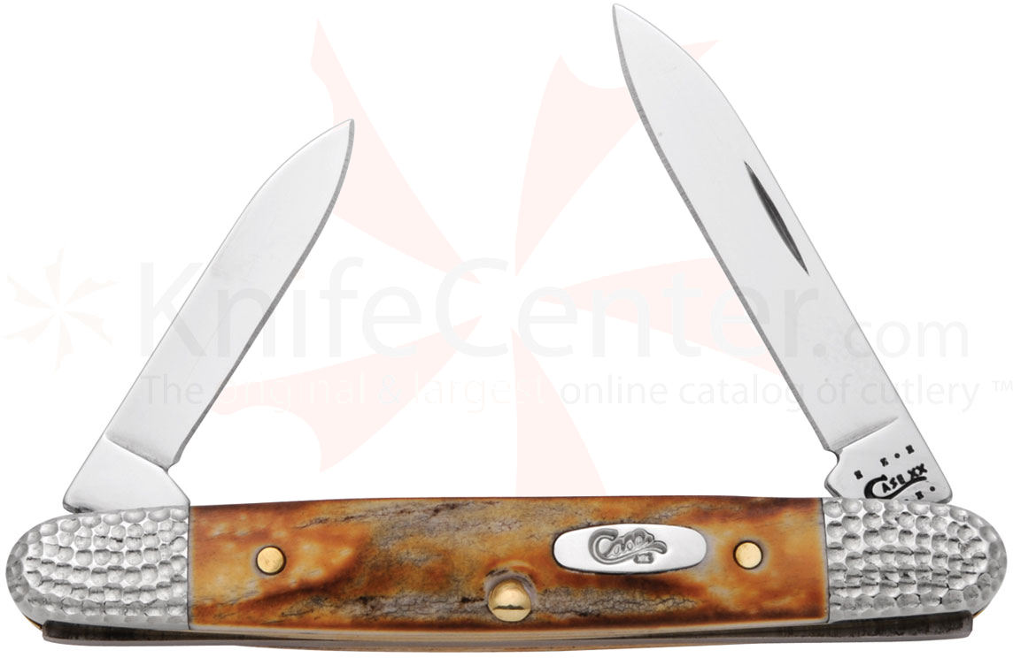 Case Worked Bolster Burnt Stag Eisenhower 3-1/8