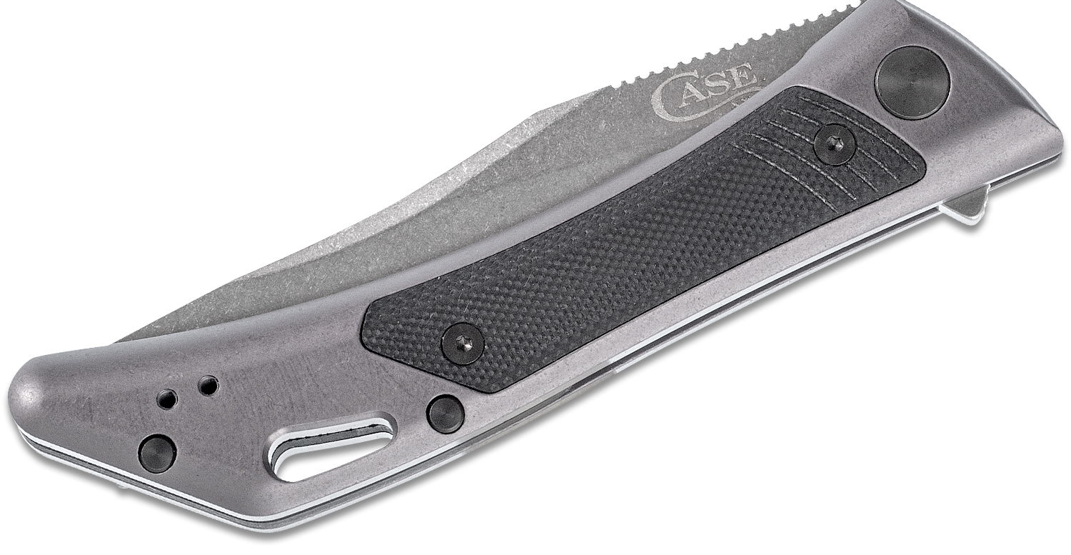 Case Shark Tooth Flipper Knife 3.5" S35VN Stonewashed Clip Point Blade ...