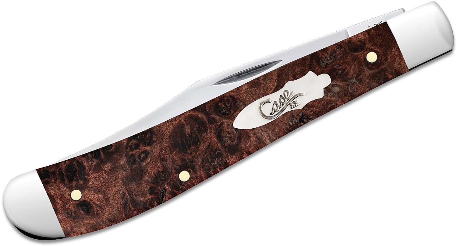 Case®  Smooth Brown Maple Burl Wood Slimline Trapper Knife –