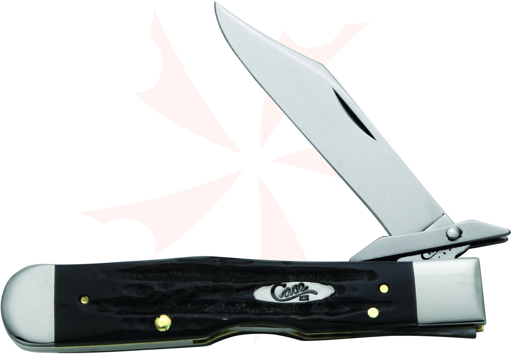 Case Jigged Buffalo Horn Cheetah 4-3/8
