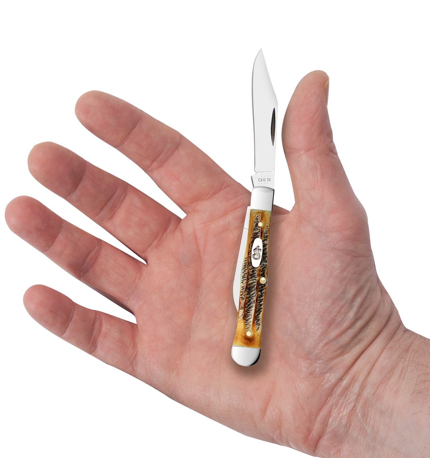 Case 6.5 BoneStag Small Swell Center Jack Pocket Knife 3 Closed