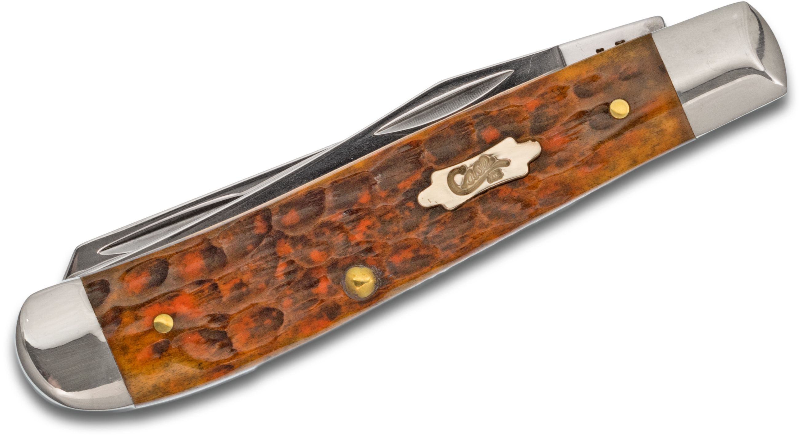 Case Autumn Gold Jigged Bone Small Mini Trapper 3.5