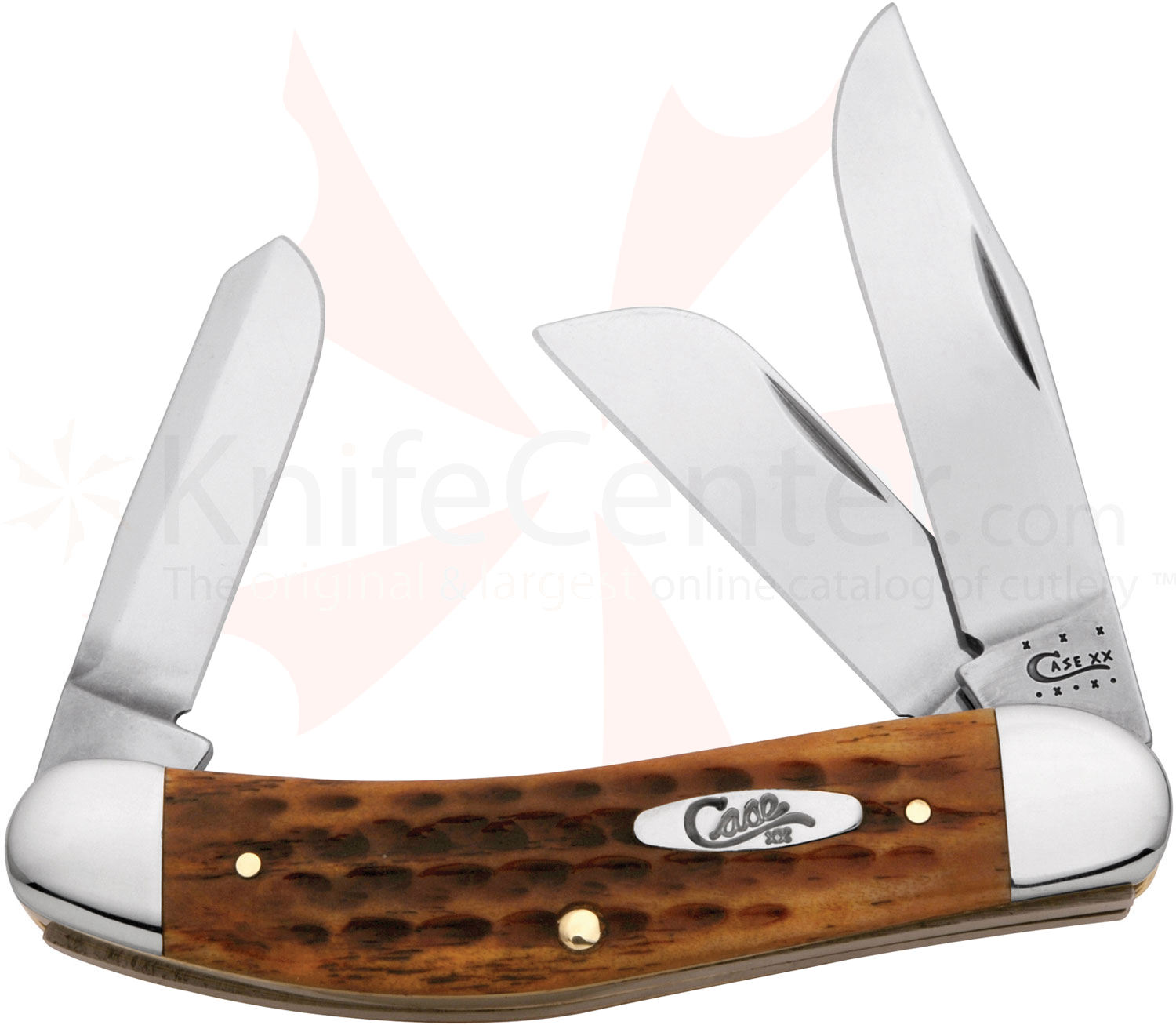 Case Pocket Worn Harvest Orange Bone Sowbelly 3-7/8