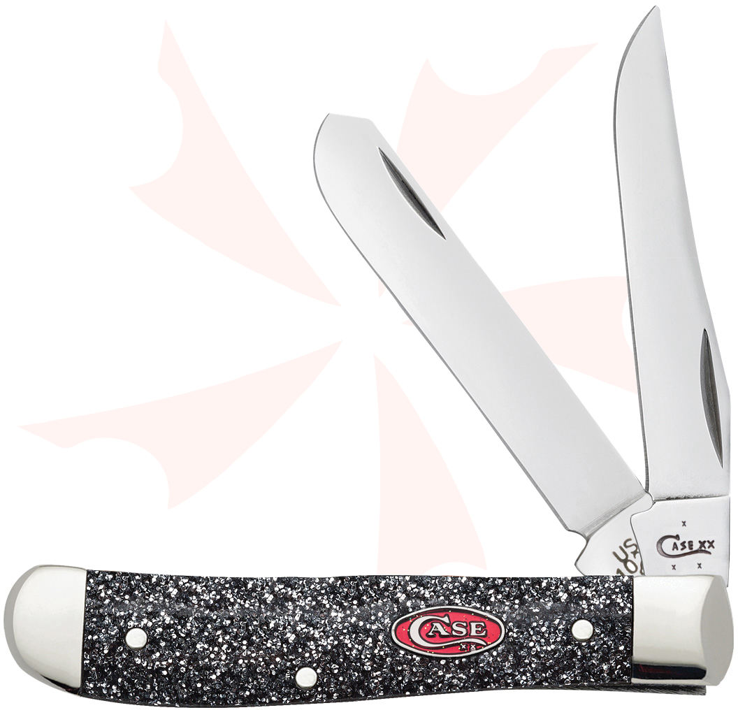 Case 2022 Christmas Trapper Case Christmas Silver Stardust Kirinite Mini Trapper 3.5" Closed (10207 Ss)  - Knifecenter - 75017 - Discontinued