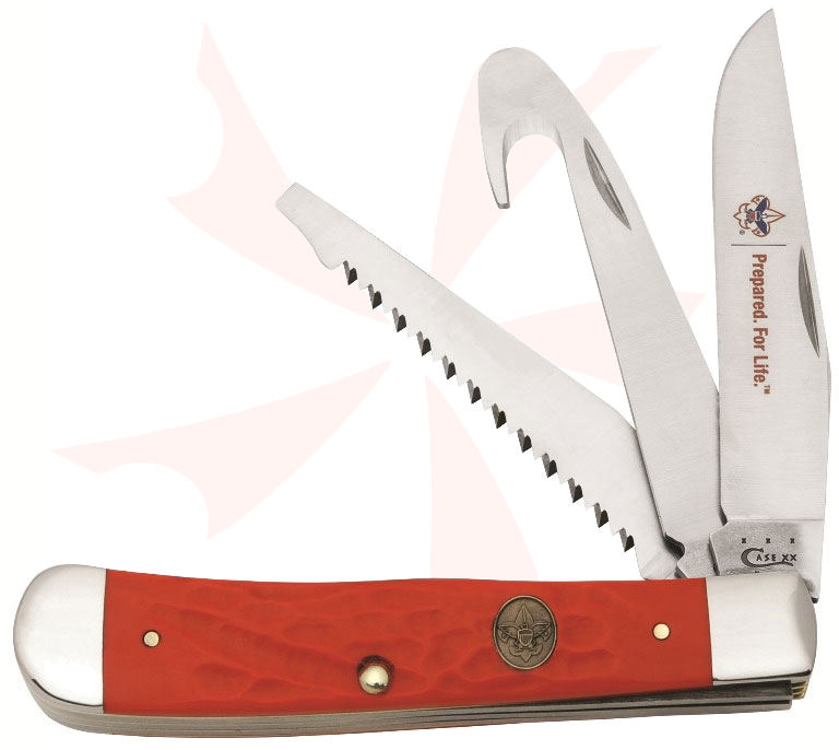 Case Boy Scouts of America Rough Red Synthetic Hunter Trapper 4-1