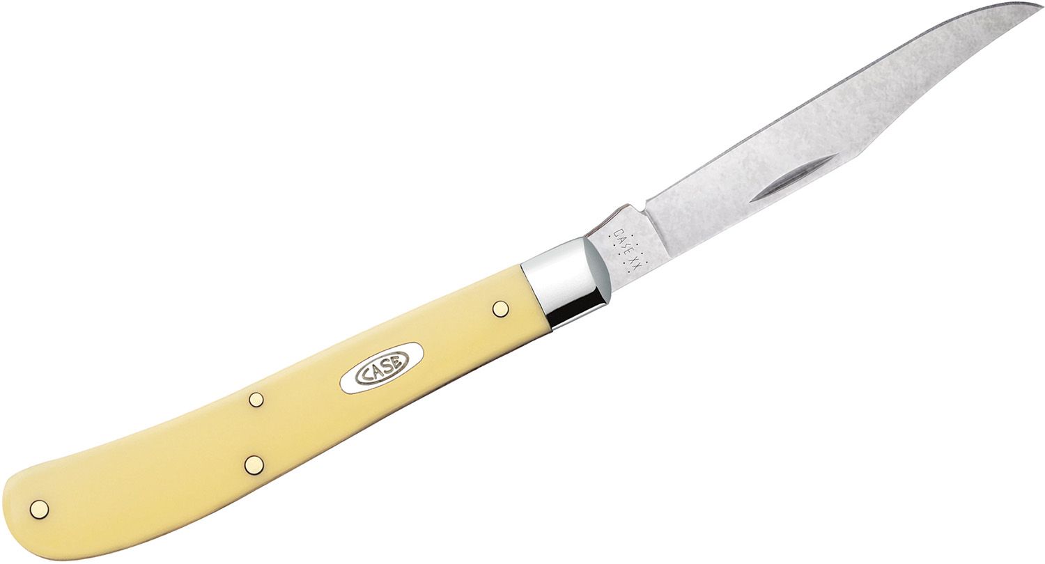 W. R. Case & Sons Cutlery Co Smooth Yellow Synthetic CS Slimline Trapper  Pocket Knife FI00031 - The Home Depot