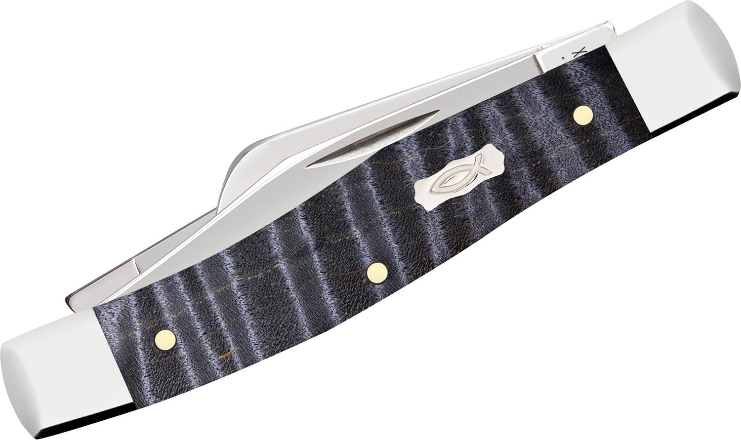 Case Tony Bose Smooth Purple Curly Maple Medium Stockman Pocket Knife 3.25  Closed (73032 SS) - KnifeCenter - 80541