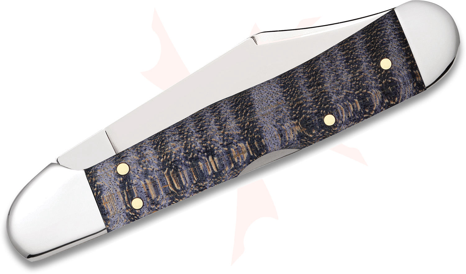 Case Smooth Purple Curly Maple Mini CopperLock Pocket Knife 3.63