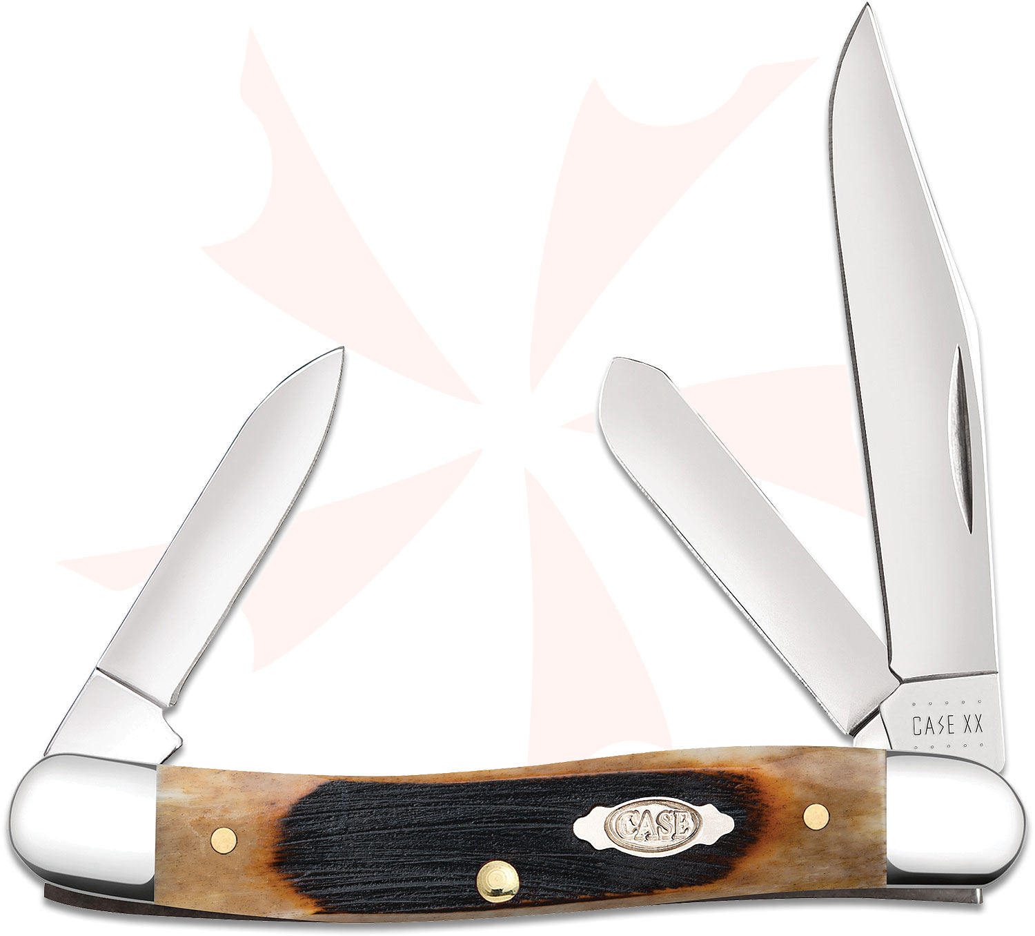Case Sawcut Jig Dark Molasses Bone Medium Stockman Pocket Knife