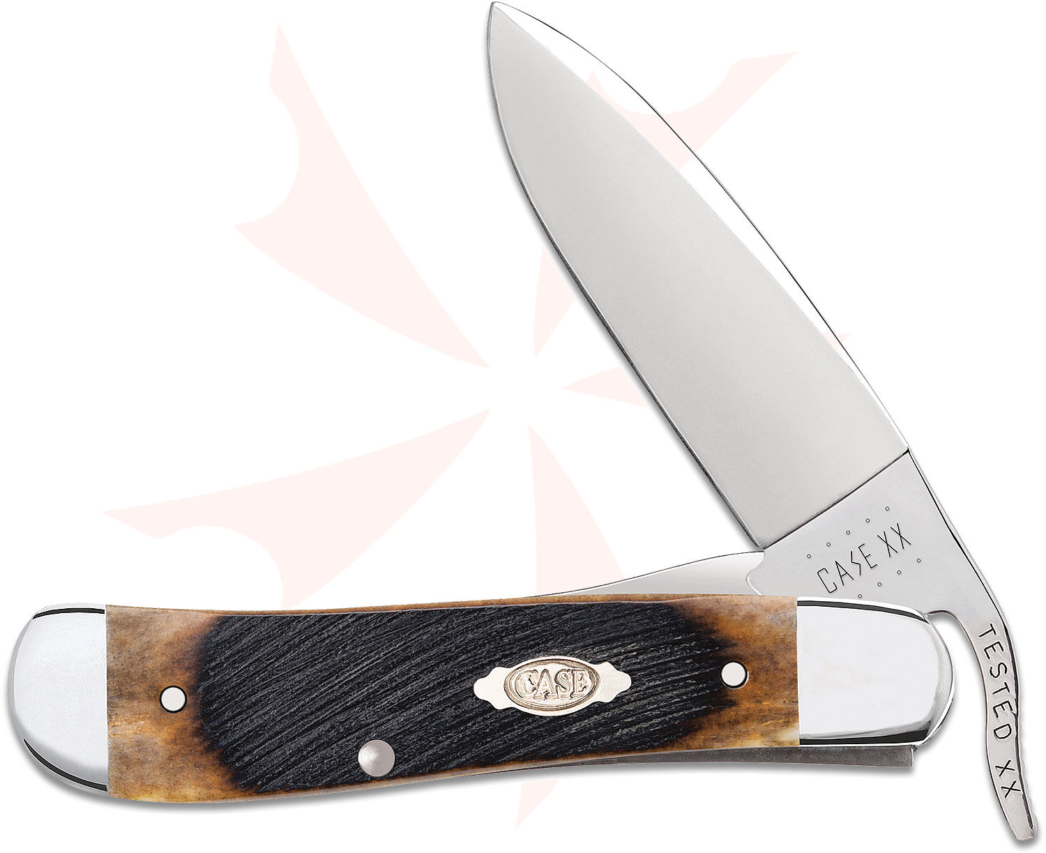 Case Sawcut Jig Dark Molasses Bone Russlock Pocket Knife 4.25