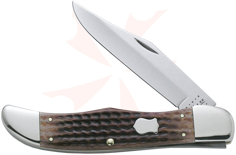 Case Pocket Worn Caramel Bone Large Folding Hunter 5-1/4
