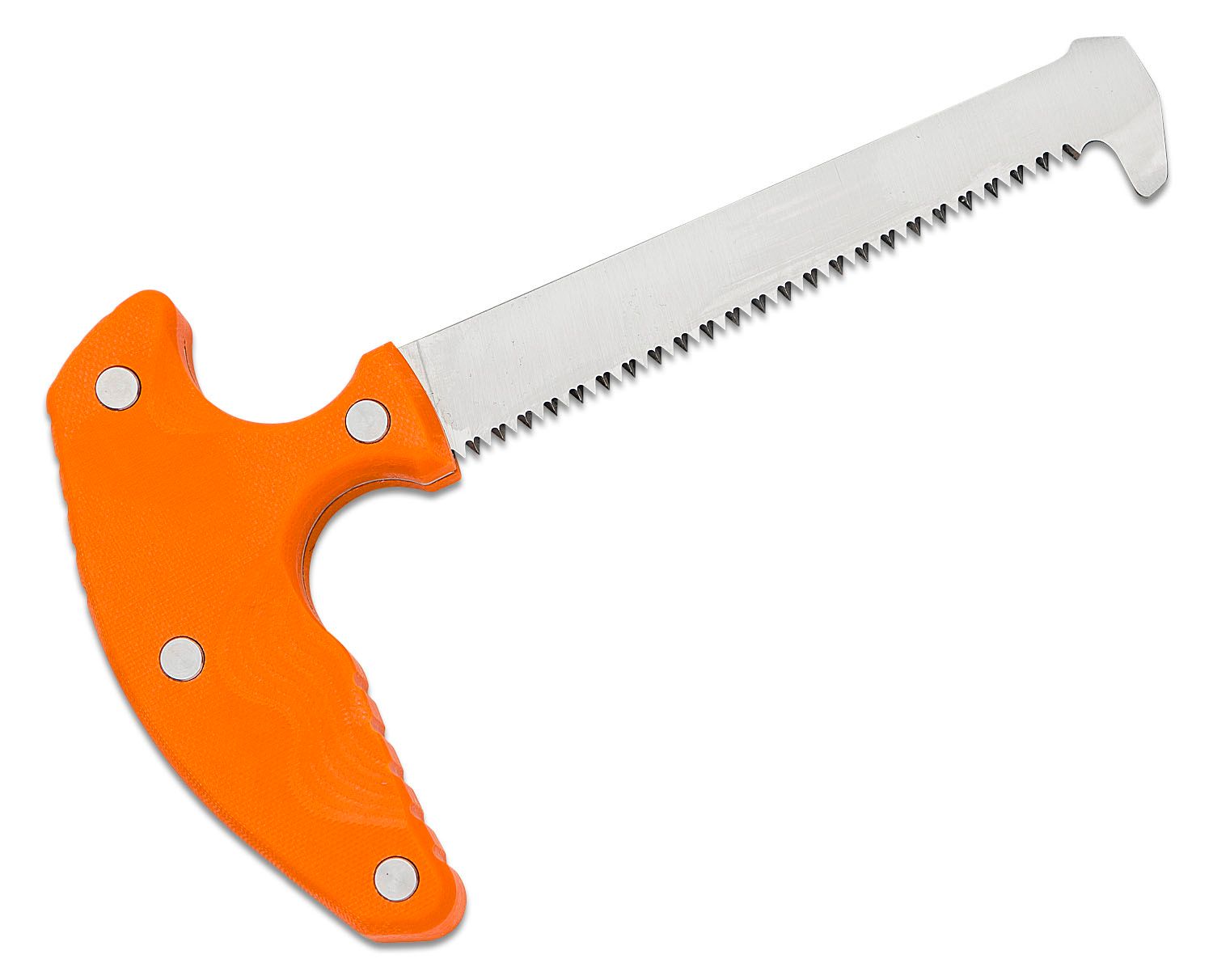 Casstrom Sweden No.11 Field/Game Prep Saw 4.25 inch Replaceable Blade,  Orange G10 Handles, Nylon Sheath