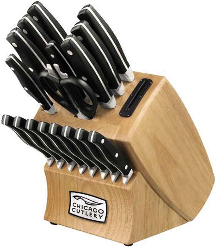 Chicago Cutlery Insignia2 18-Piece Knife Block Set with In-Block Knife  Sharpener 