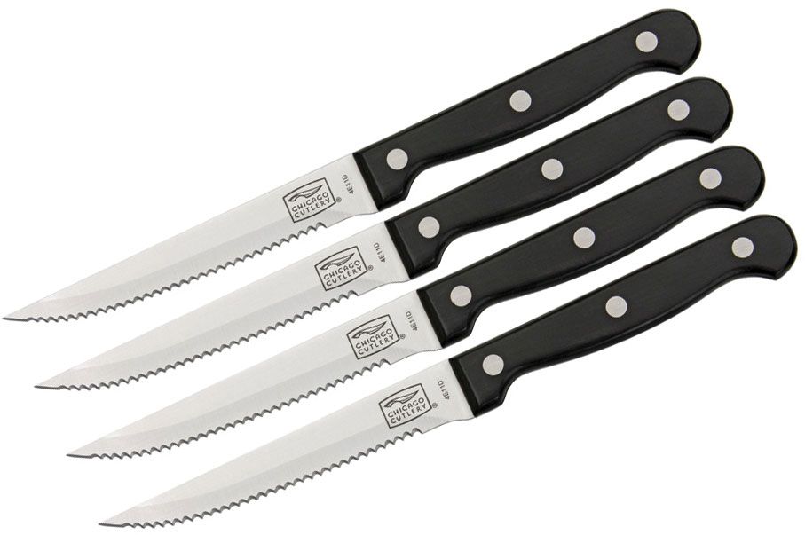 Mundial 4.25 inch Serrated Steak Knife, Black Zytel Handles