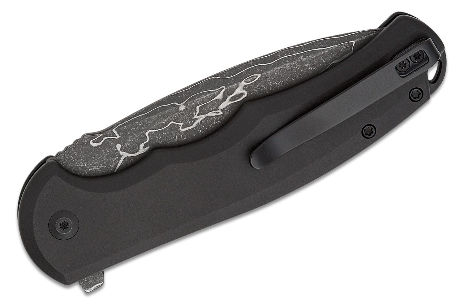 CIVIVI Knives Button Lock Praxis Flipper Knife 3.75 Damascus Drop Point  Blade, Black Aluminum Handles - KnifeCenter - C18026E-DS1