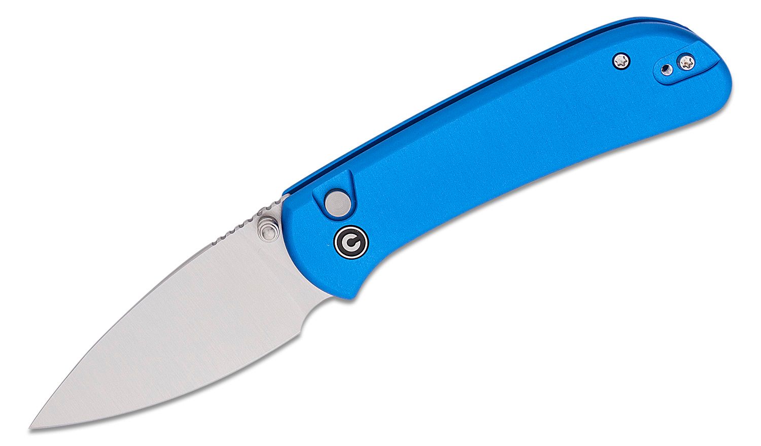 CIVIVI Knives Qubit Folding Knife 2.98 14C28N Satin Drop Point Blade, Blue  Aluminum Handles - KnifeCenter - C22030E-3