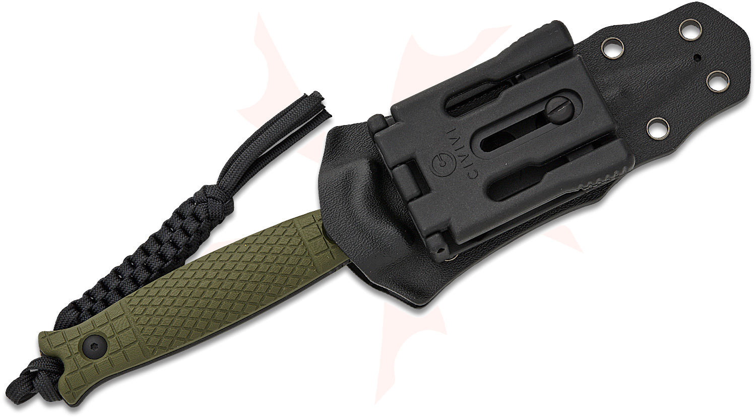 Fixed Blade EDC Knife - 3.3" 14C28N Steel Blade With Linen Handle & Kydex Sheath