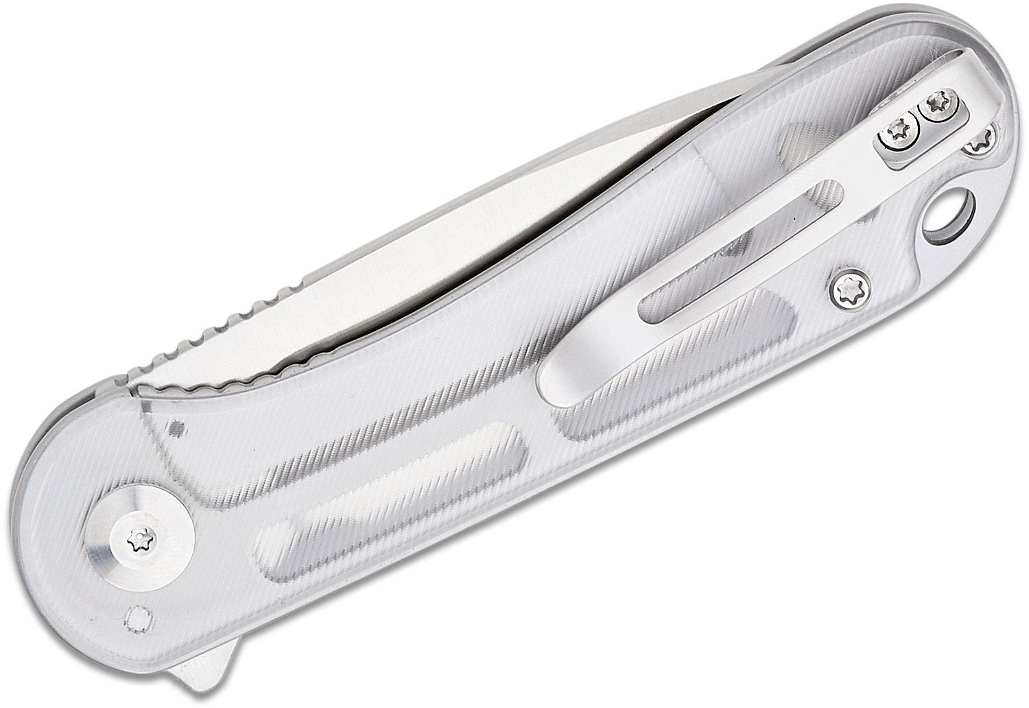 CIVIVI Knives C907A-7 Elementum Flipper Knife 2.96 D2 Satin Blade,  Polished Lexan Handles - KnifeCenter