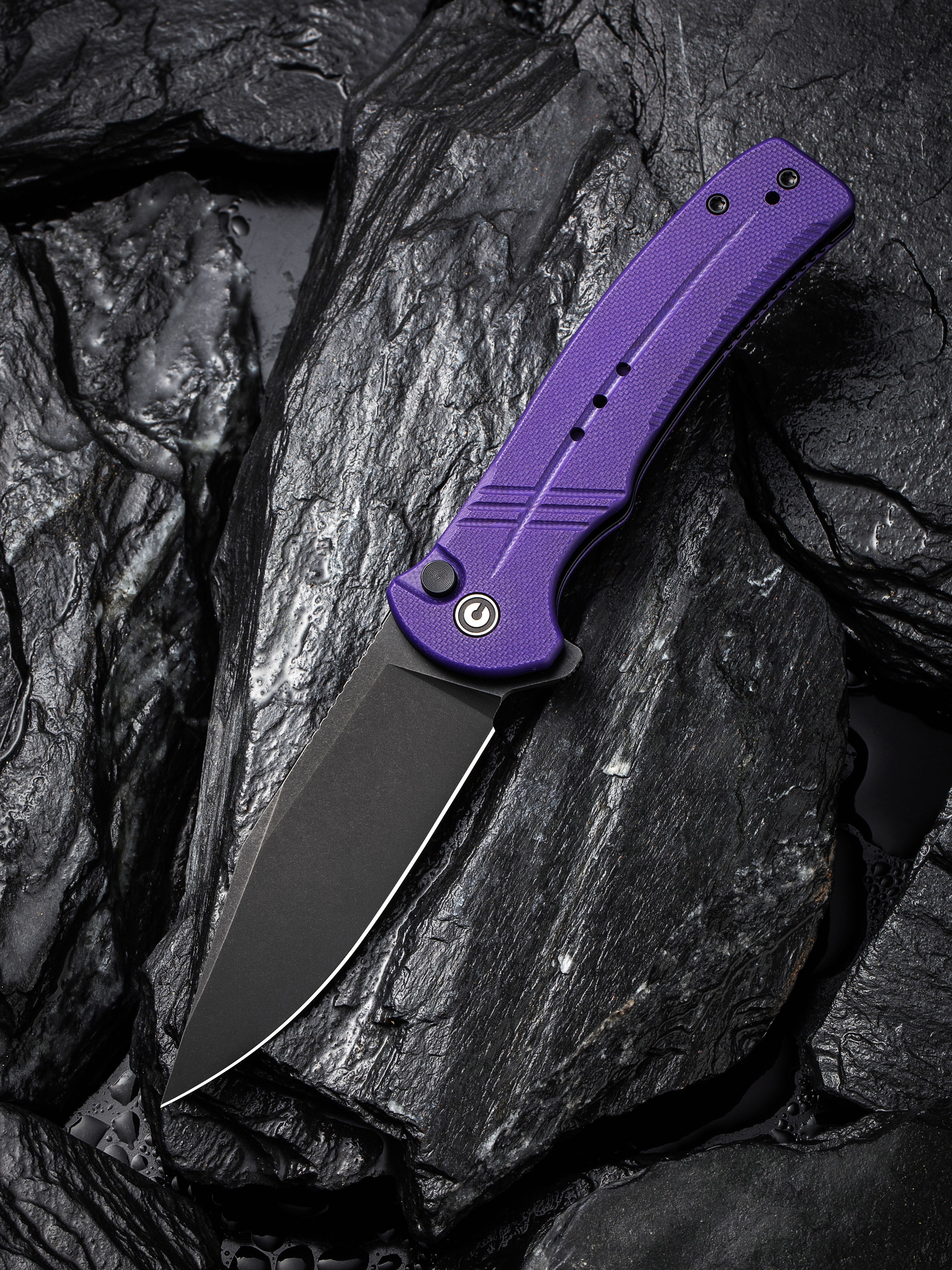  CIVIVI Cogent Button Lock Flipper Pocket Knife, 14C28N Blade  G10 Handle, Good for Outdoor EDC Camping C20038D-2 (Purple) : Sports &  Outdoors