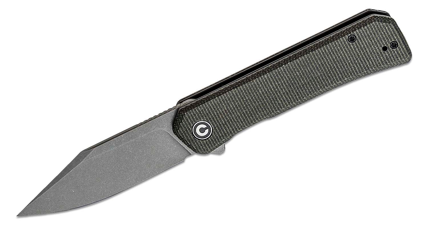 Validering Bevæger sig ikke direktør CIVIVI Knives C20077B-3 Relic Flipper Knife 3.48" Nitro-V Stonewashed Clip  Point Blade, Dark Green Micarta Handles - KnifeCenter