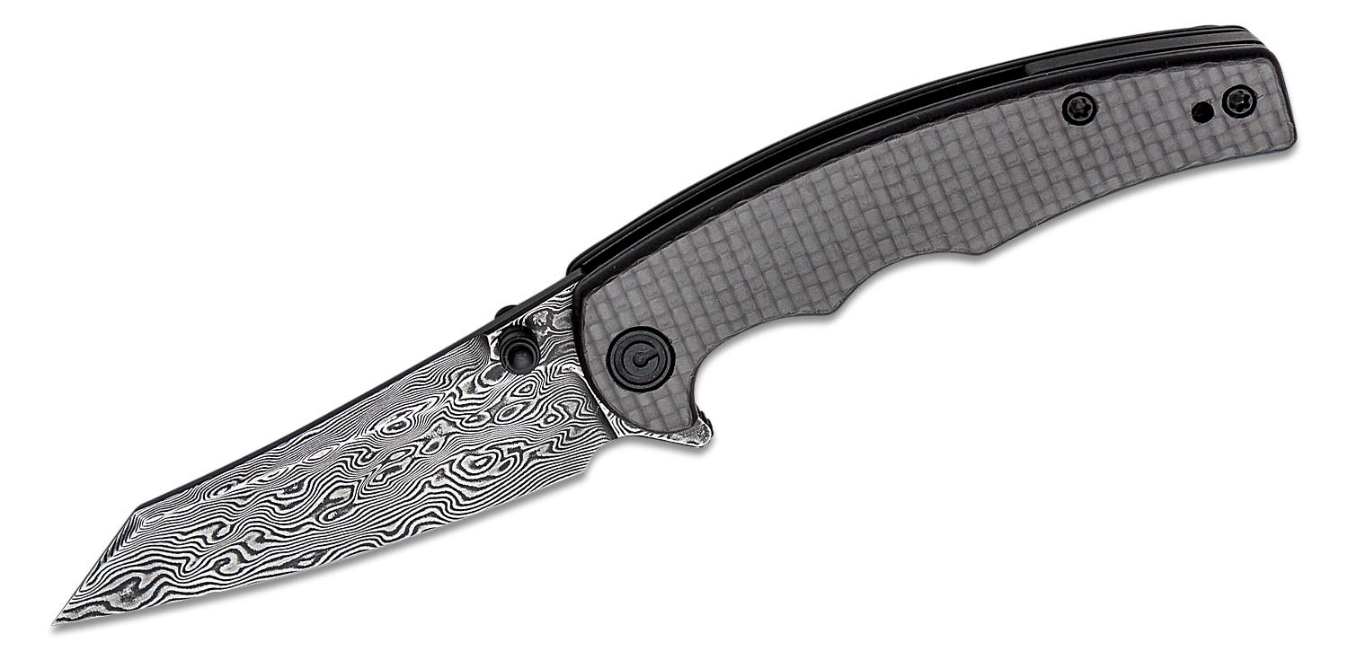 CIVIVI P87 Folder EDC Knife - Carbon Fiber Handle Damascus