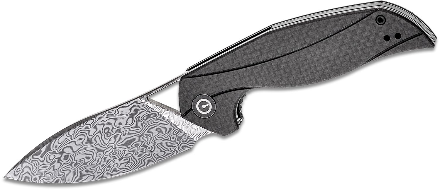 CIVIVI P87 Folder EDC Knife - Carbon Fiber Handle Damascus