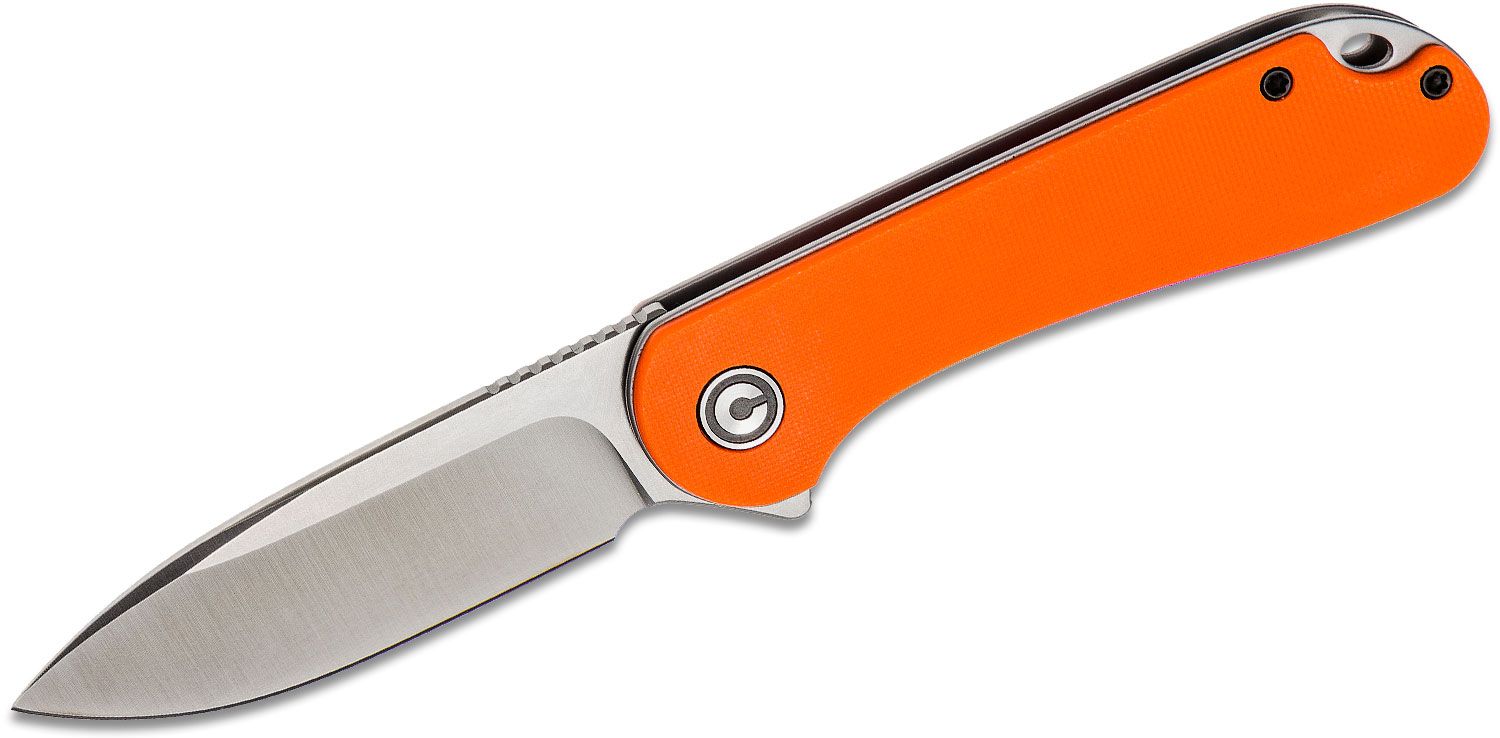 Calamity klip grundigt CIVIVI Knives C907R Elementum Flipper Knife 2.96" D2 Satin Blade, Orange  G10 Handles - KnifeCenter