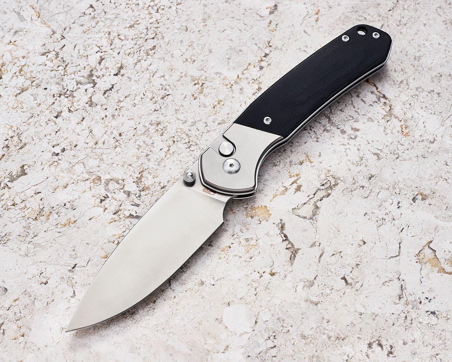 CJRB Cutlery Large Pyrite Folding Knife 3.7" AR-RPM9 Satin Drop Point ...